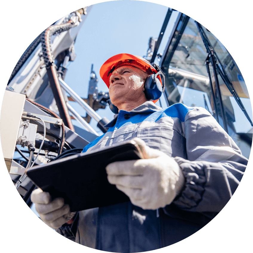 Old Men Holding A Tablet